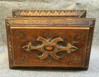 Big antique black forest jewelry box made of wood early 1900 ' s Germany woodwork 6