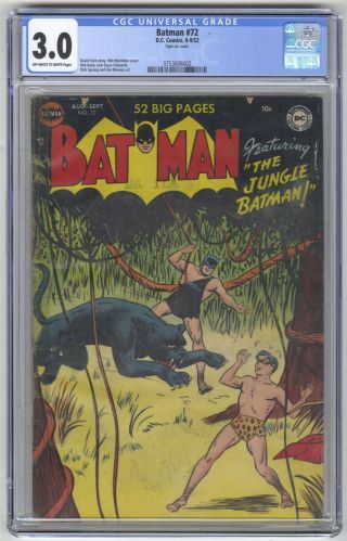 Batman 72 Cgc 3.  0 Vintage Dc Comic Detective Robin Golden Age 10c Dick Sprang