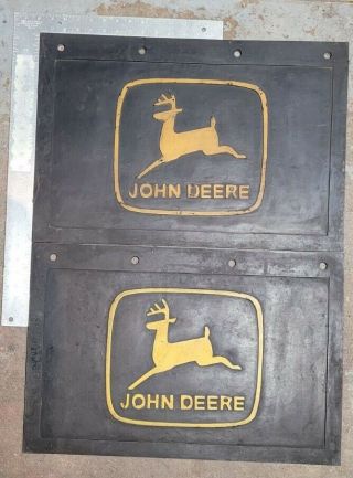 Vintage John Deere Mud Flaps 24 " X 16 " Rare Find