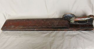 Antique 18th C.  Carved Norwegian Mangle Board (dated 1765) With Paint