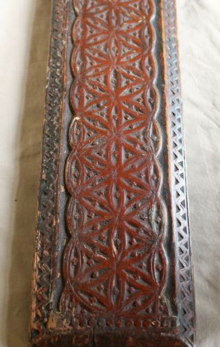 Antique 18th c.  Carved Norwegian Mangle Board (Dated 1765) with Paint 3