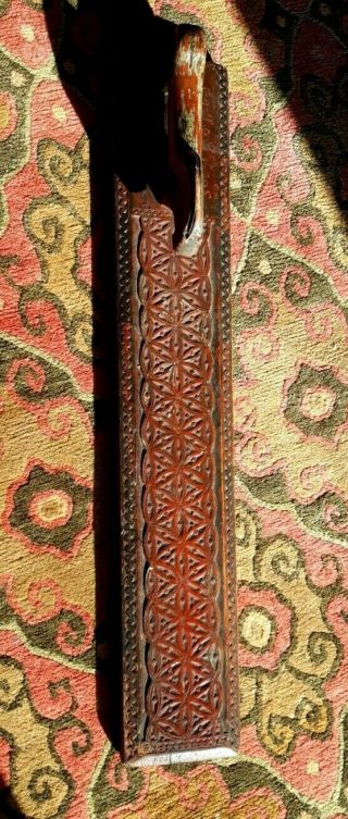 Antique 18th c.  Carved Norwegian Mangle Board (Dated 1765) with Paint 5