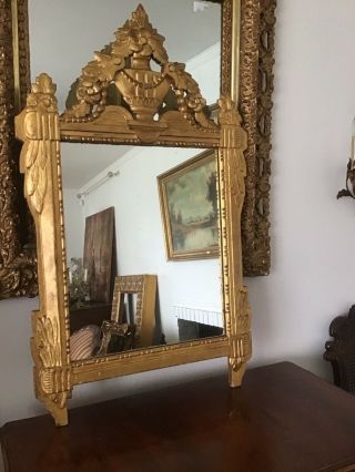 Late 18th Century French Provincial Gilt - Wood Mirror 39 "