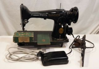 Vintage 1948 Singer Model 201 Sewing Machine Ser.  Ah 496637