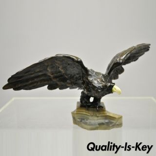Vintage Vienna Bronze 13 " Bald Eagle Figurine Sculpture Marked Austria