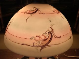 Pittsburgh Arts Crafts Antique Reverse Painted Lamp Bradley Hubbard Handel Era 6