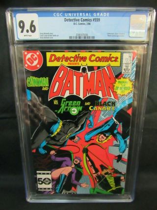 Detective Comics 559 (1986) Classic Catwoman Black Canary Cover Cgc 9.  6 Z791