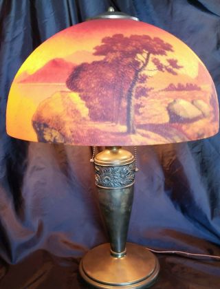 Antique Hand Painted Lamp W/reverse Painted Shade Pittsburgh?