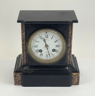 Antique E.  Fiot Nevers French Marble Mantle Clock - Rare Small Size,
