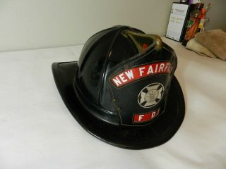 Vintage Fire Helmet - Cairns Fireman Helmet W/ Leather Front - Fairfield,  Conn
