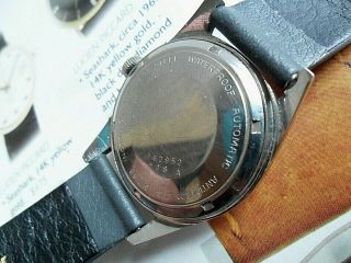 41 Jewel Vintage S/S 1970 ' s Men ' s Helzberg Date - O - Matic Automatic Swiss Watch 4