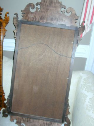 1 OF 2 WILLIAMSBURG STYLE CHIPPENDALE TIGER MAPLE MIRROR 6