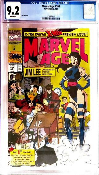 Marvel Age 104 (1991) - Cgc 9.  2 - Great Jim Lee Cover