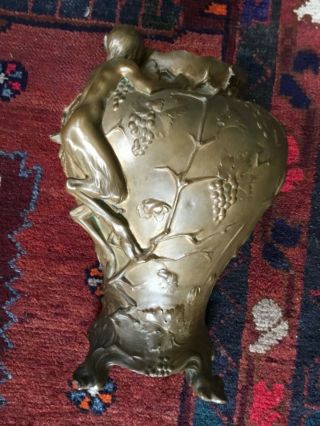ANTIQUE FRENCH ART NOUVEAU BRONZE CASTING number 1255 on bottom of HEAVY VASE 2