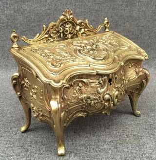 Big Antique Louis Xv Style Jewelry Box Early 1900 