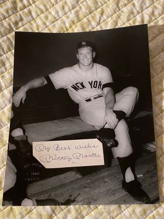 Vintage 8x10 Gallo Photo Mickey Mantle Autographed Best Wishes Signed Auto Jsa