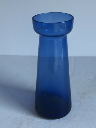 Antique Blown Victorian Sapphire Blue Glass Hyacinth Bulb Vase 7 5/8 "