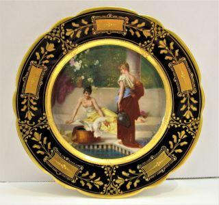 Fine Quality 19th Century Royal Vienna Plate W/ Semi Nude Women & Cockatoo Bird
