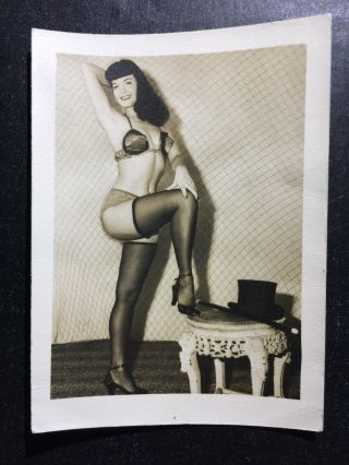 Vtg 50’s Bettie Page Camera Club Heels Nylons Girlie Risque Pinup Photo