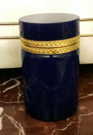 Vintage Antique Rare French Royal Navy Opaline Box.  Wow