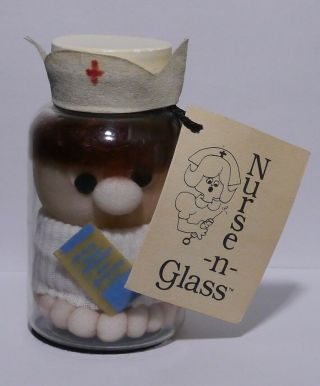 Vintage 1982 Novelty Gift Nurse - N - Glass By Diane Gifts 4.  75 " Nurse Nursing