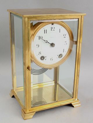 Antique Seth Thomas Bronze Crystal Regulator Mantle Clock,