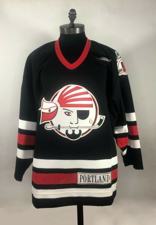 Rare Vintage Portland Pirates Bauer Authentic Prowear Hockey Jersey Ahl Defunct