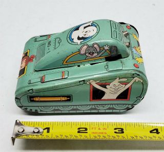B13 Vintage Marx Tin Litho Wind Up Casper The Ghost Rollover Tank -