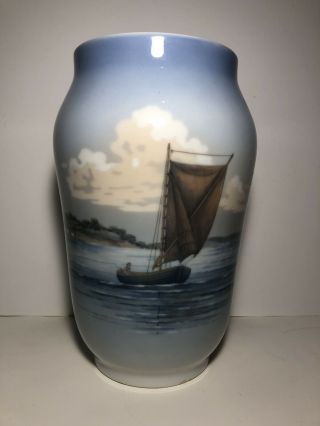 Royale Copenhagen Vase Sail Boats 10”