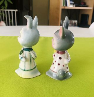 Vintage Enesco Bunny Rabbit Salt & Pepper Shakers Easter Anthropomorphic Japan 2