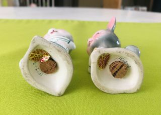 Vintage Enesco Bunny Rabbit Salt & Pepper Shakers Easter Anthropomorphic Japan 6