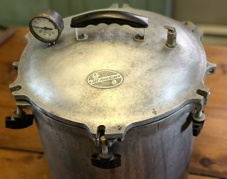 Vintage All American 925 Heavy Cast Aluminum Pressure Canner/Cooker 25 Quart 6