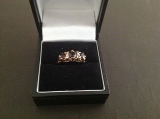 Vintage 9ct Gold Ring With Garnets & Diamond Stones Size N