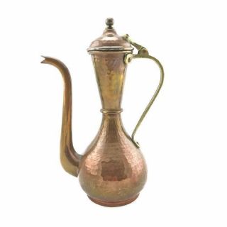 A Russian Arts And Crafts - Style Copper And Brass Coffee Pot