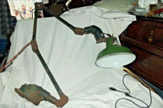 Mek - Elek 3 Arm Vintage Factory Machinist Industrial Wall/clamp Lamp