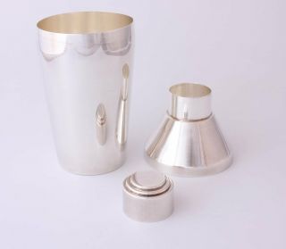 Silver Plate Cocktail Shaker.  Vintage Art Deco Party Drinks Barware c1930 2