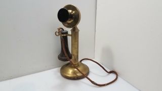 Antique Western Electric 20al Brass Candlestick Telephone Aa