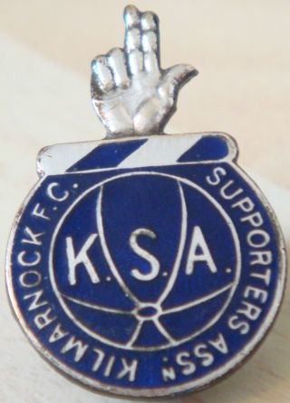 Kilmarnock Fc Rare Vintage Supporters Association Badge Button Hole 19mm X 29mm