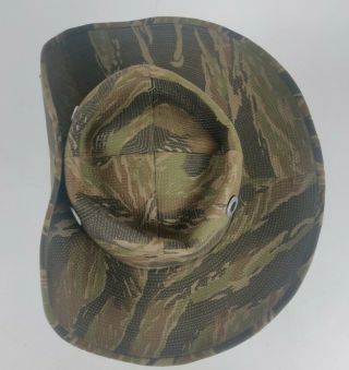 Vintage Military Tiger Stripe Pattern Camo Tropical Bush Boonie Hat Cap Unmarked 5