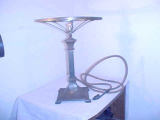 Rare Antique Gas Table Lamp Base Brass And Iron.  12 " Shade Holder