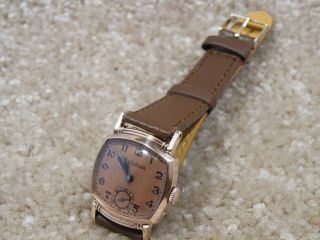 Vintage 1942 Bulova Rose Gold " Tildon ",  17 Jewels,  10be,  Mans Watch,  Serviced