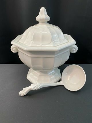 Red Cliff " Heirloom " Ironstone Soup Tureen W/lid And Ladle