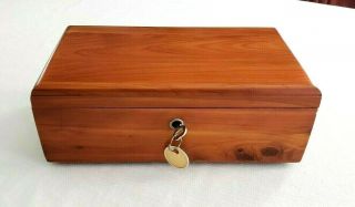 Vintage Lane Cedar Wooden Keepsake Box With Locking Key