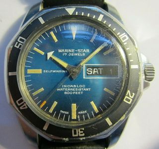 Vintage Sicura Automatic 17 Jewels Divers Watch 600ft Day/date Swiss Made.  Rare