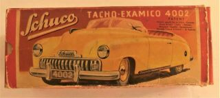 Schuco Vintage Tin Clockwork Tacho - Examico 4002 In Red Box