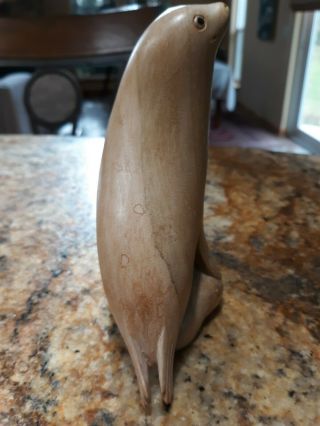 ONE OF A KIND FIND.  Vintage Native Alaskan Carving of a Seal.  LOOK 2
