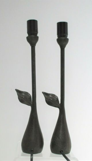 Vintage Pair French Bronze Accent Lamps,  Art Nouveau