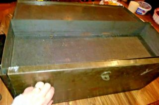 Vintage Snap On Metal Industrial Machinist Tool Box 3 Drawer Green 24x12x9 