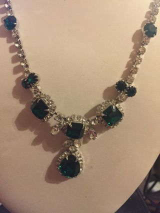 Kramer Of York Emerald Green Massive Quality Necklace Vintage