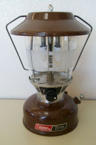 Vintage 1976 Coleman 275 Brown Lantern W/ Hardshell Carrying Case Accessories